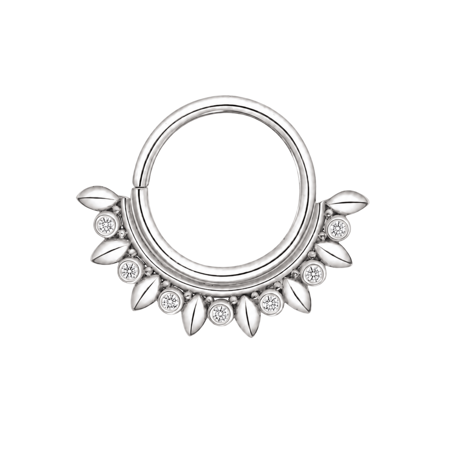 Ani Seamless Ring – 14K Gold Cup & Divot Design - piercing-zone.com
