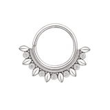 Ani Seamless Ring – 14K Gold Cup & Divot Design - piercing-zone.com