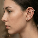 Ani Seamless Ring – 14K Gold Cup & Divot Design - piercing - zone.com