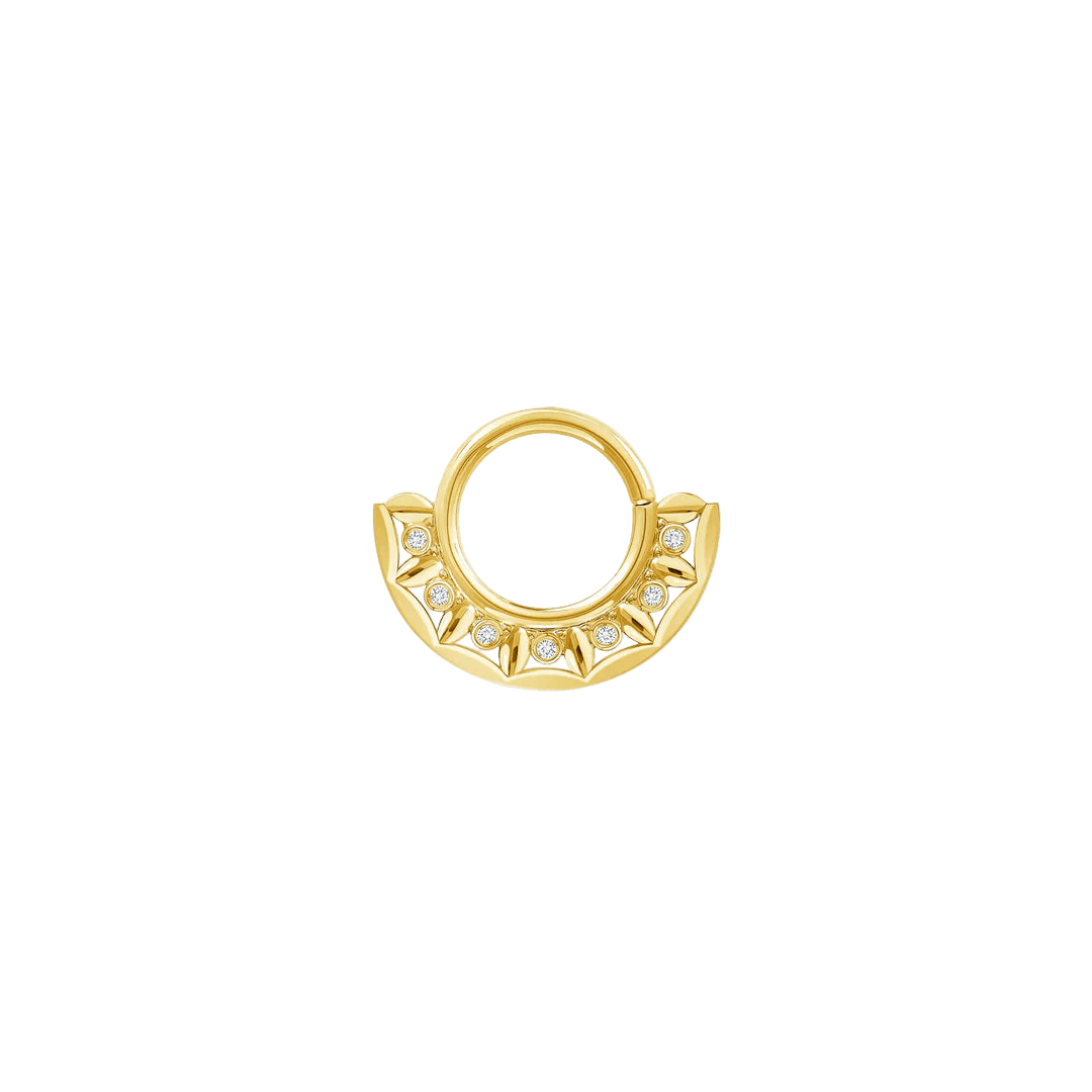 Anilyse Seamless Ring – 14K Gold Seven - Gem Bold Design - piercing - zone.com