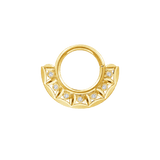 Anilyse Seamless Ring – 14K Gold Seven-Gem Bold Design - piercing-zone.com