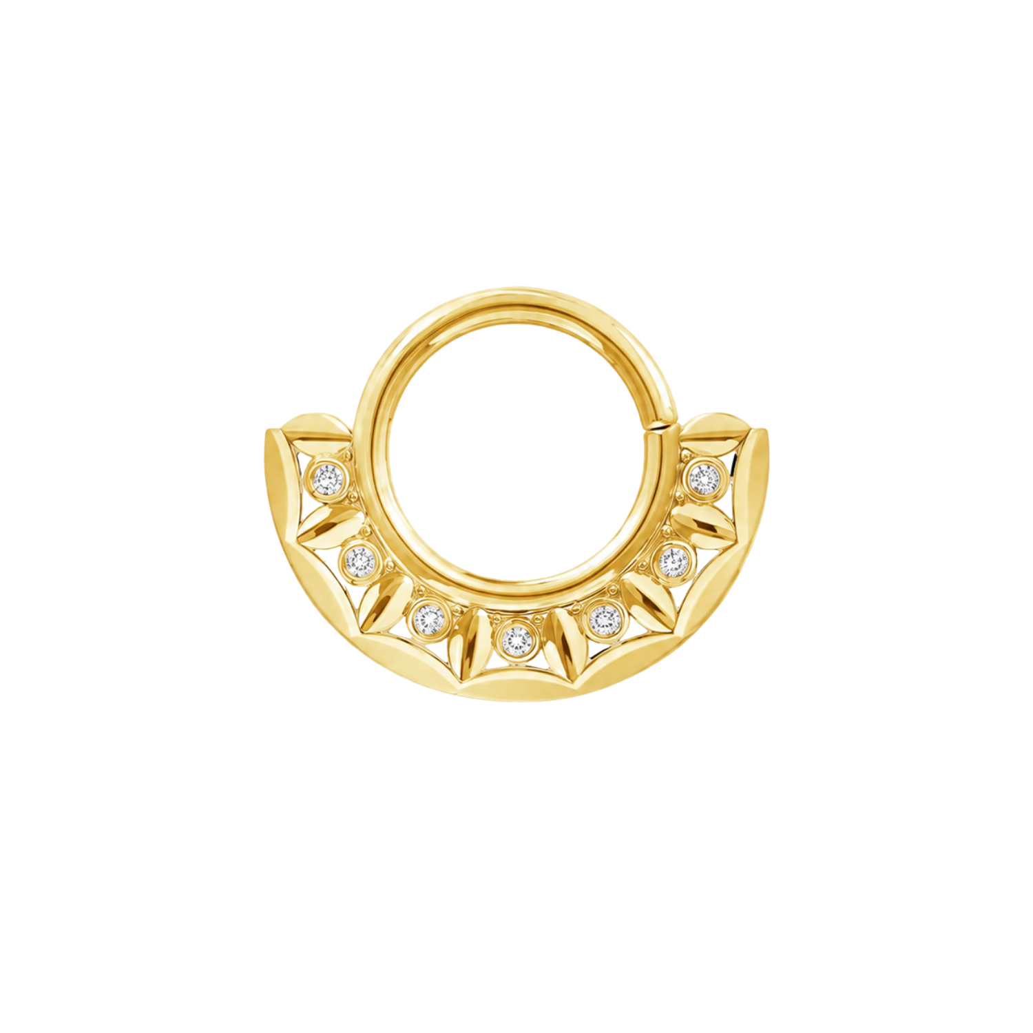 Anilyse Seamless Ring – 14K Gold Seven-Gem Bold Design