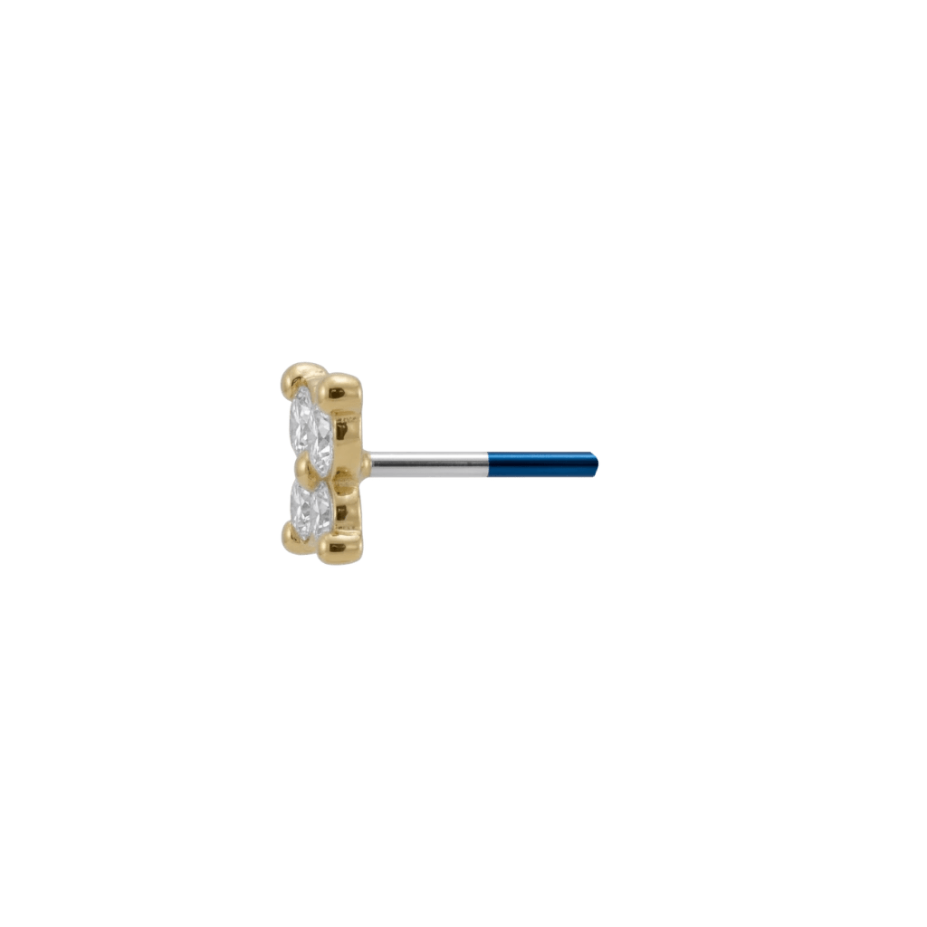 Anima - 18K Gold Lab Diamond Threadless End - piercing-zone.com