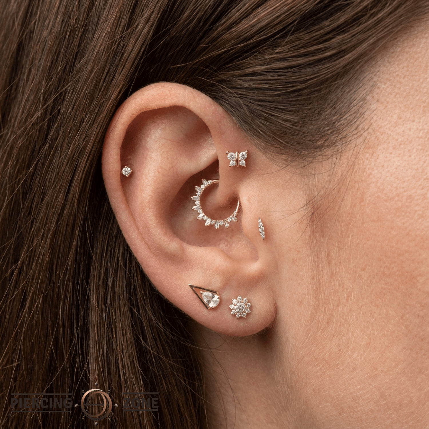 Anima - 18K Gold Lab Diamond Threadless End - piercing-zone.com