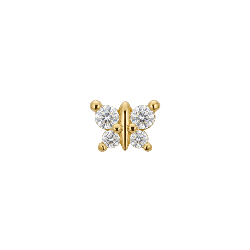 Anima - 18K Gold Lab Diamond Threadless End - piercing-zone.com