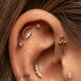 Ankh - 18K Gold Threadless End - piercing-zone.com