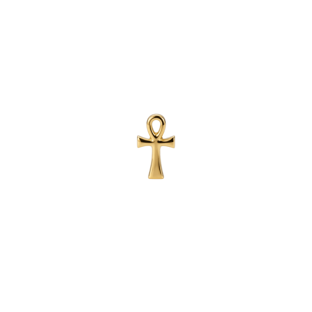 Ankh - 18K Gold Threadless End - piercing-zone.com