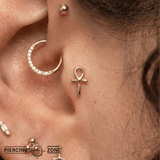 Ankh Pin - 14K Gold Ankh Threadless End - piercing - zone.com