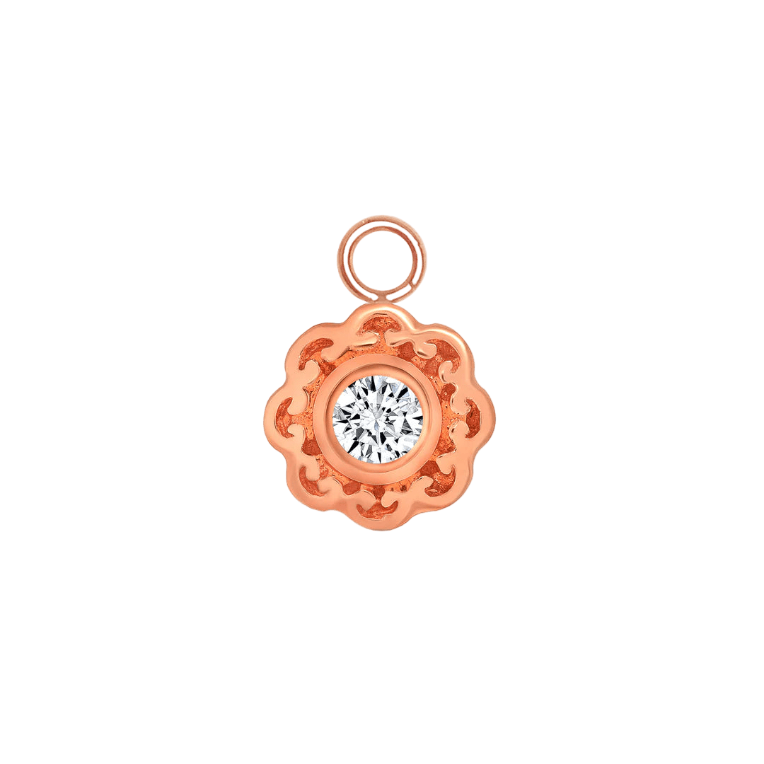 Ann – 14K & 18K Gold Gemstone Charm - piercing - zone.com