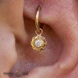 Ann – 14K & 18K Gold Gemstone Charm - piercing - zone.com