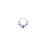 Anoora Clicker - 14K Gold Lab Blue Sapphire Clicker Ring - piercing-zone.com