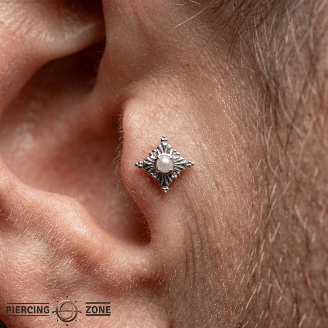 Antoinette – Freshwater Pearl – 14K Gold Threadless End - piercing - zone.com