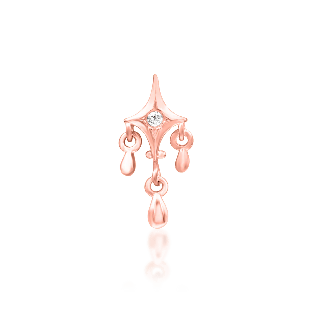 Antoinette – White CZ Accent – 14K Gold Threadless End - piercing - zone.com