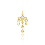 Antoinette – White CZ Accent – 14K Gold Threadless End - piercing - zone.com
