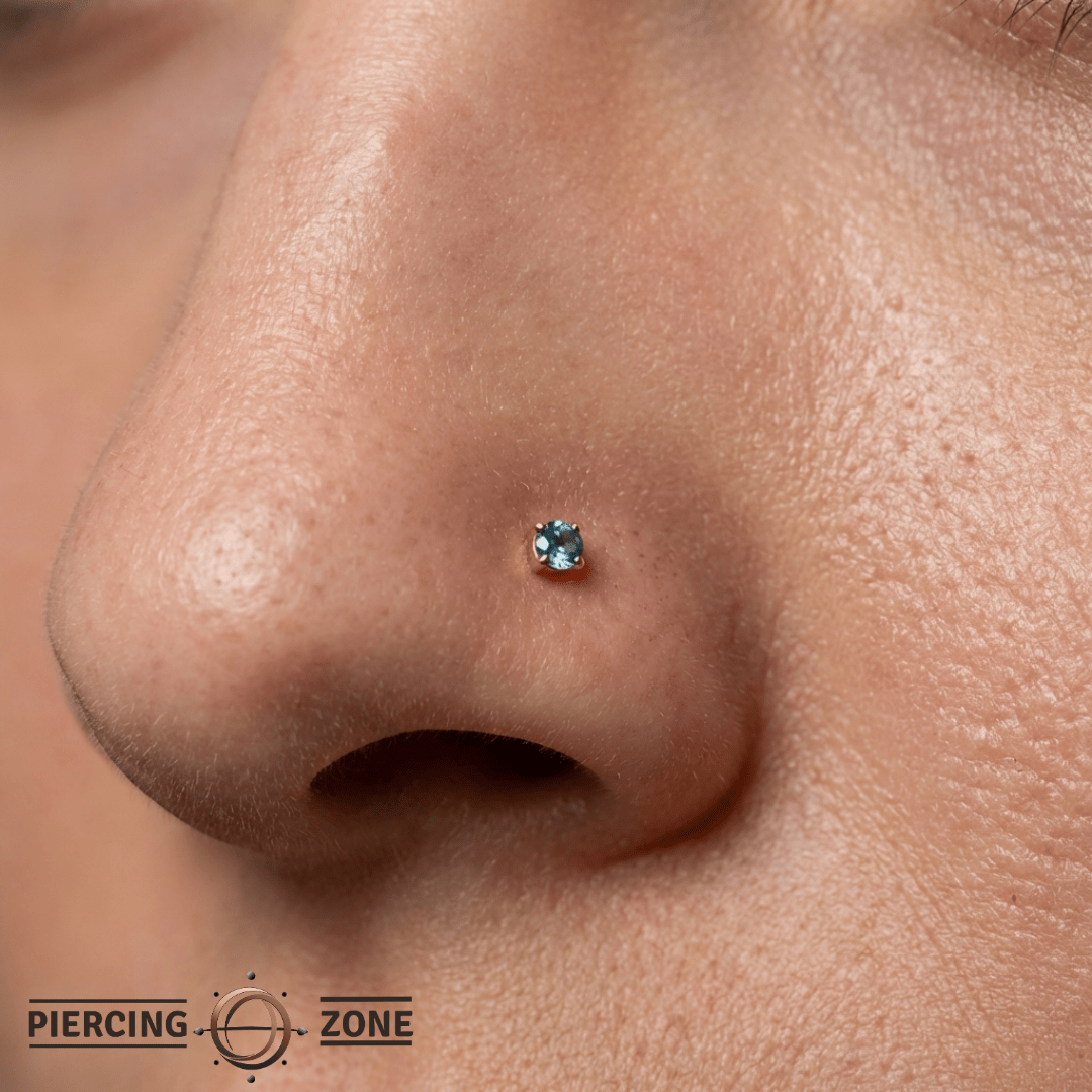 Apatite Prong – 14K Gold Threadless End - piercing - zone.com