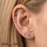 Apatite Prong – 14K Gold Threadless End - piercing - zone.com