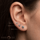 Apatite Prong – 14K Gold Threadless End - piercing - zone.com
