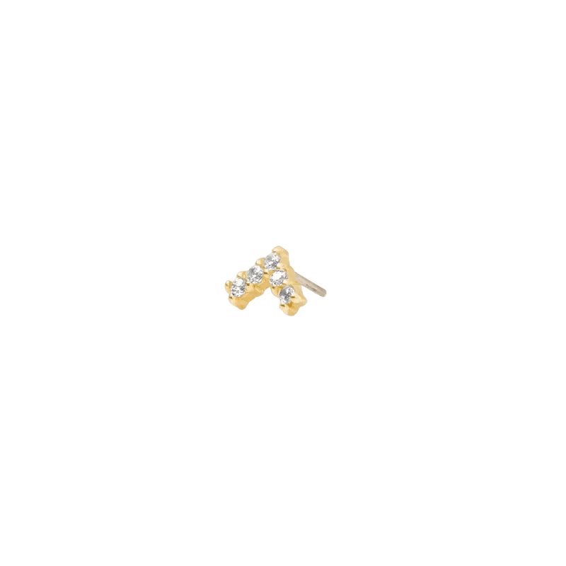 Apex Pin - 14K Gold Gem Threadless End - piercing - zone.com