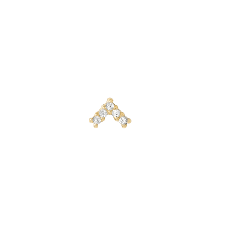Apex Pin - 14K Gold Gem Threadless End - piercing - zone.com