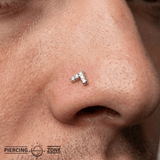 Apex Pin - 14K Gold Gem Threadless End - piercing - zone.com