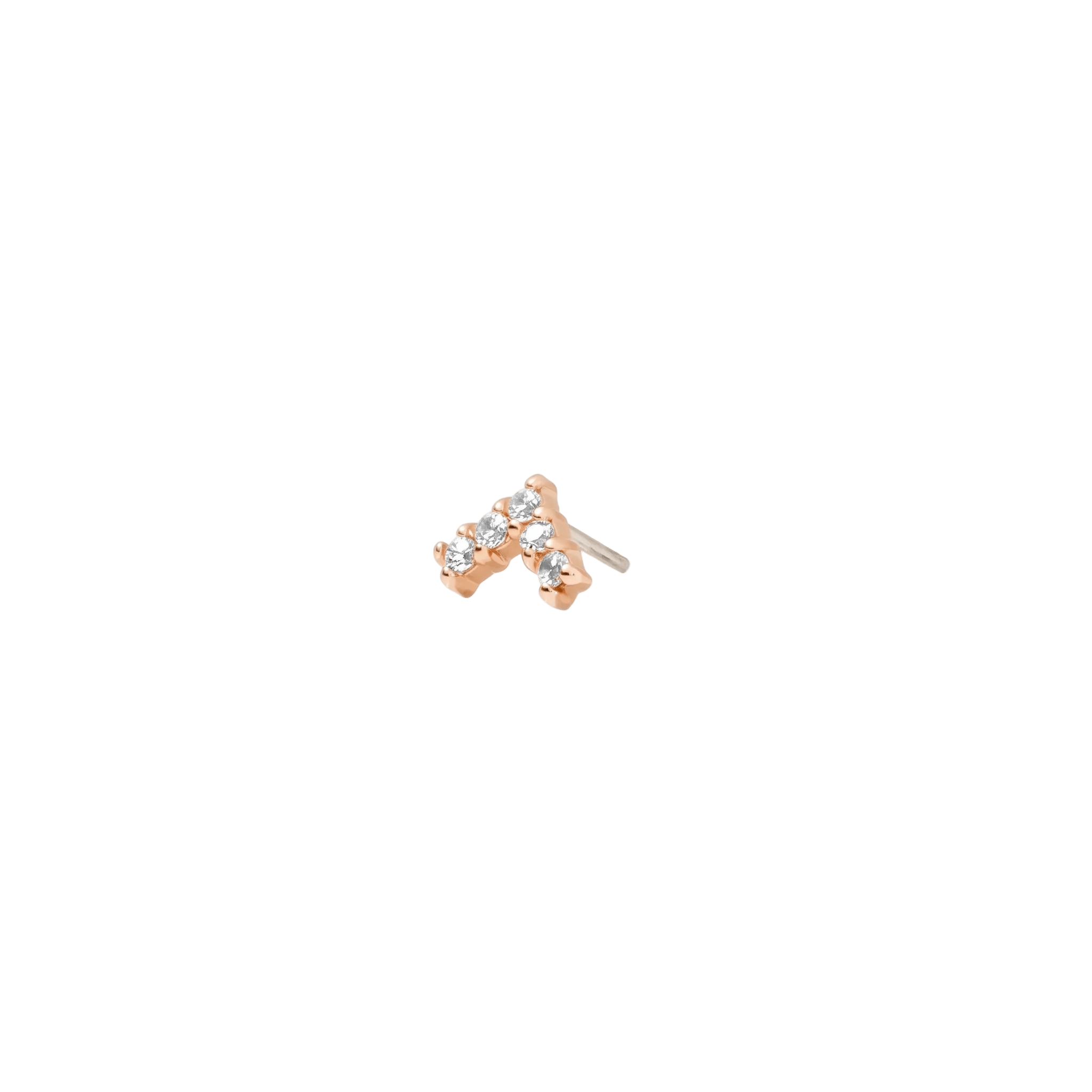 Apex Pin - 14K Gold Gem Threadless End - piercing - zone.com