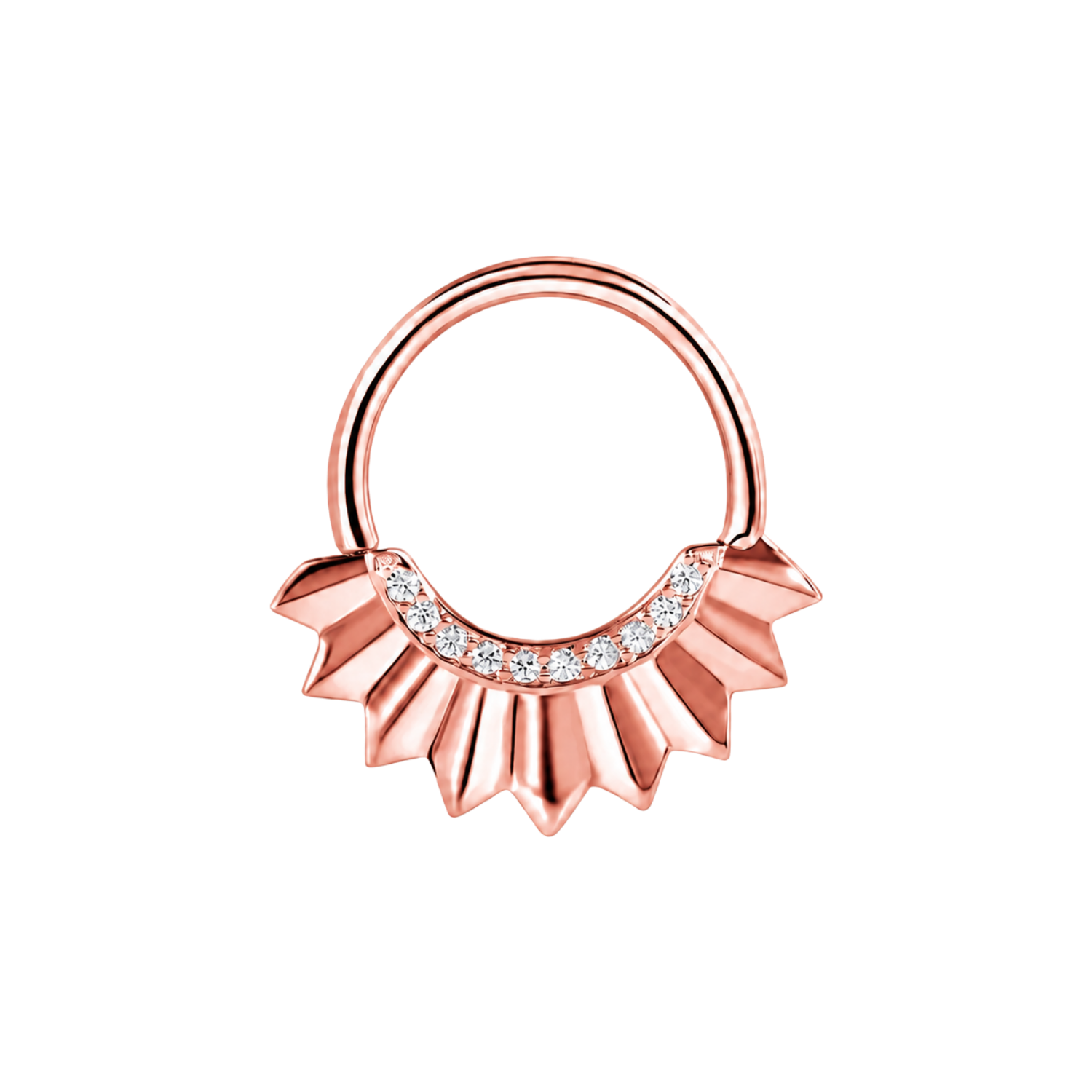 Apollo Seamless Ring – 14K Gold Ten-Gem Micro Pavé Design