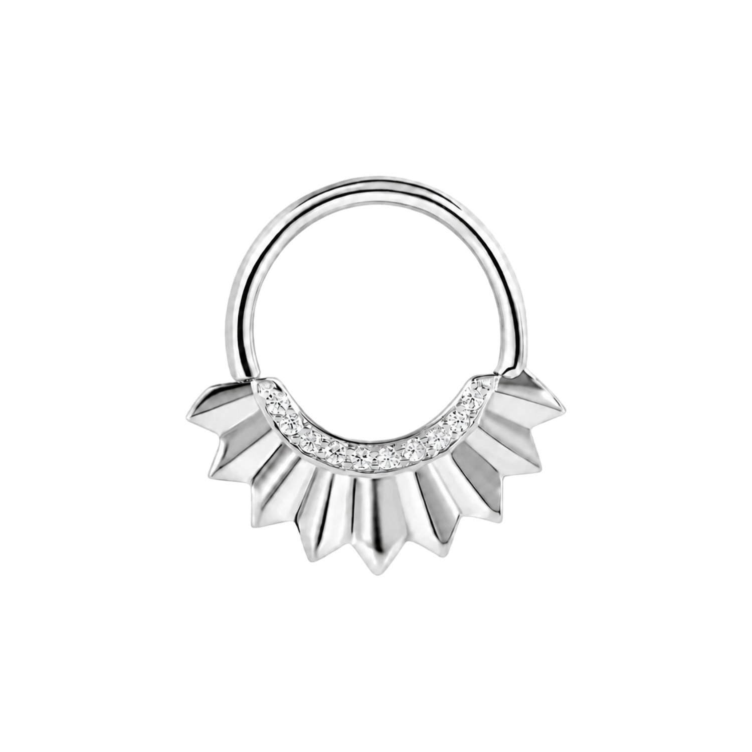 Apollo Seamless Ring – 14K Gold Ten-Gem Micro Pavé Design