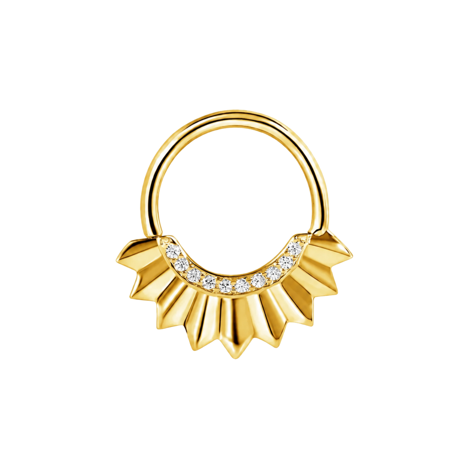 Apollo Seamless Ring – 14K Gold Ten-Gem Micro Pavé Design