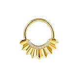 Apollo Seamless Ring – 14K Gold Ten-Gem Micro Pavé Design