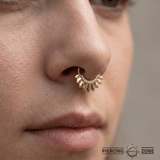 Apollo Seamless Ring – 14K Gold Ten - Gem Micro Pavé Design - piercing - zone.com