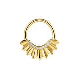 Apollo Seamless Ring – 14K Gold Ten - Gem Micro Pavé Design - piercing - zone.com