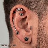 Arachne – Black Spinel Spider – 14K Gold Threadless End - piercing - zone.com