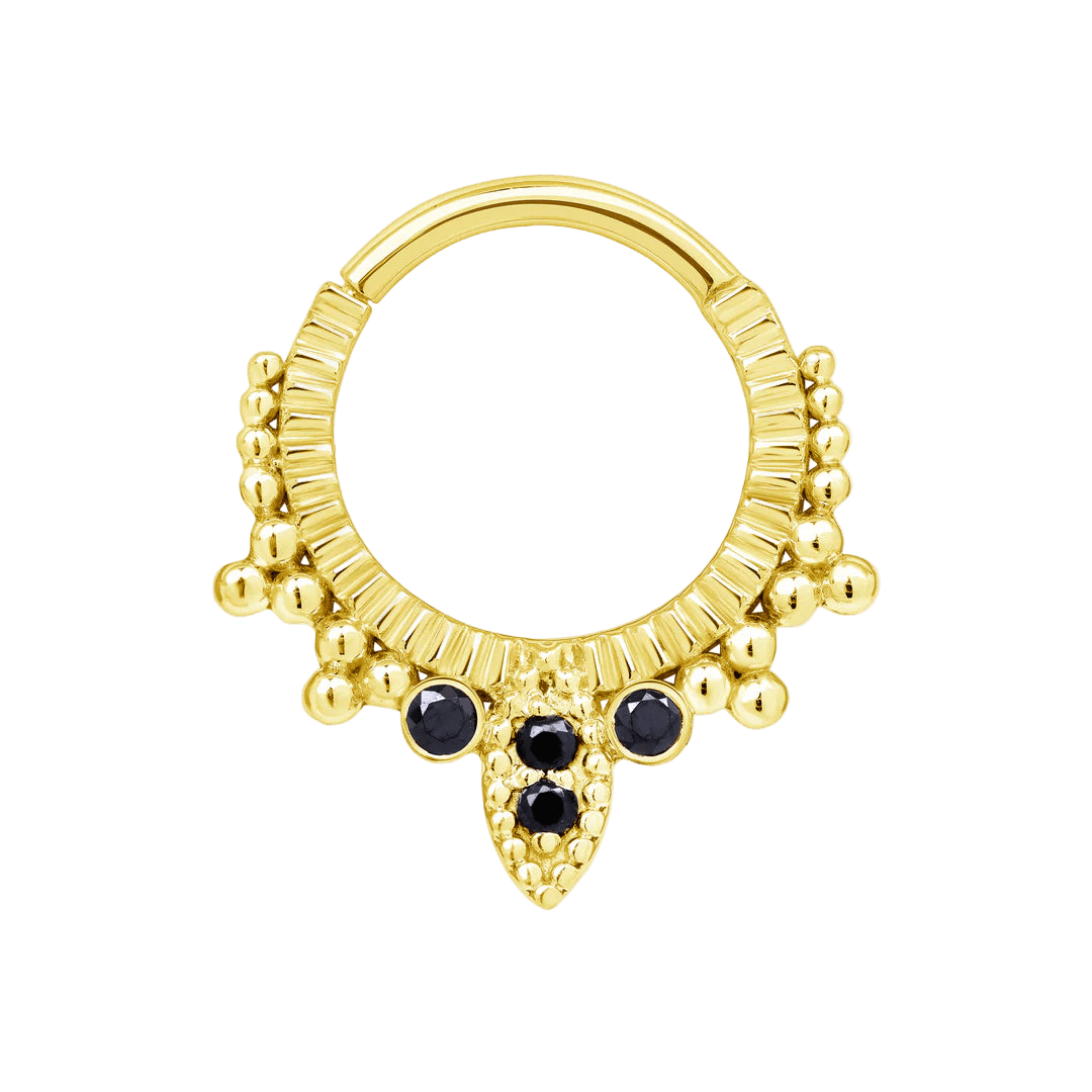 Araz Clicker with Beads & Gem Accents – 14K & 18K Gold - piercing - zone.com