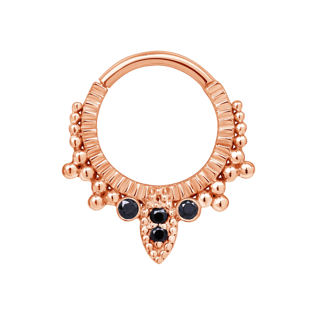 Araz Clicker with Beads & Gem Accents – 14K & 18K Gold - piercing - zone.com