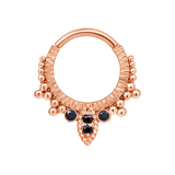 Araz Clicker with Beads & Gem Accents – 14K & 18K Gold - piercing - zone.com
