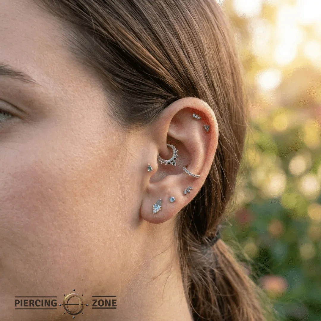 Araz Clicker with Beads & Gem Accents – 14K & 18K Gold - piercing - zone.com