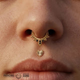 Araz Clicker with Beads & Gem Accents – 14K & 18K Gold - piercing - zone.com