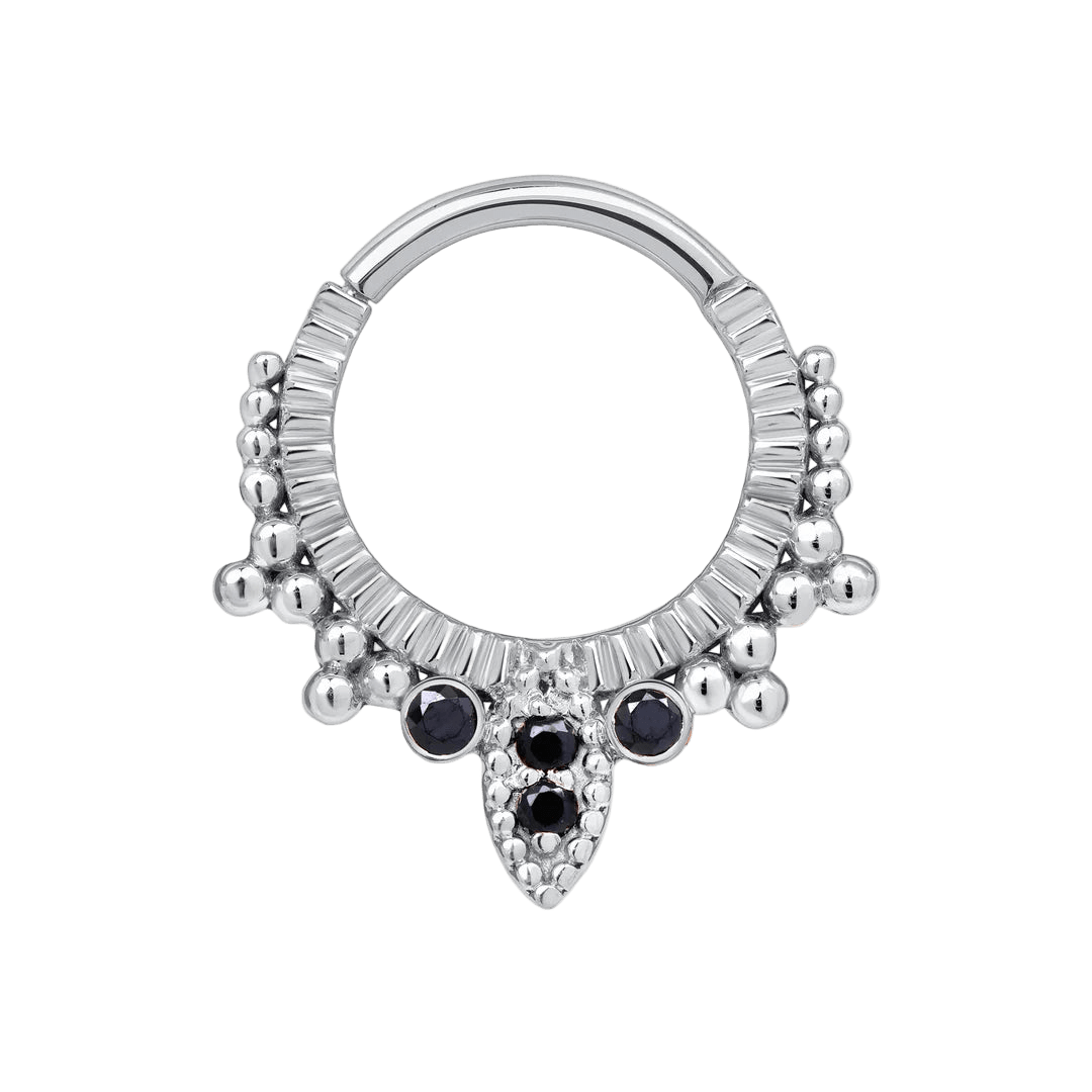 Araz Clicker with Beads & Gem Accents – 14K & 18K Gold - piercing - zone.com