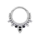 Araz Clicker with Beads & Gem Accents – 14K & 18K Gold - piercing - zone.com