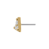 Argolis - 18K Gold Gem Threadless/Threaded End - piercing-zone.com