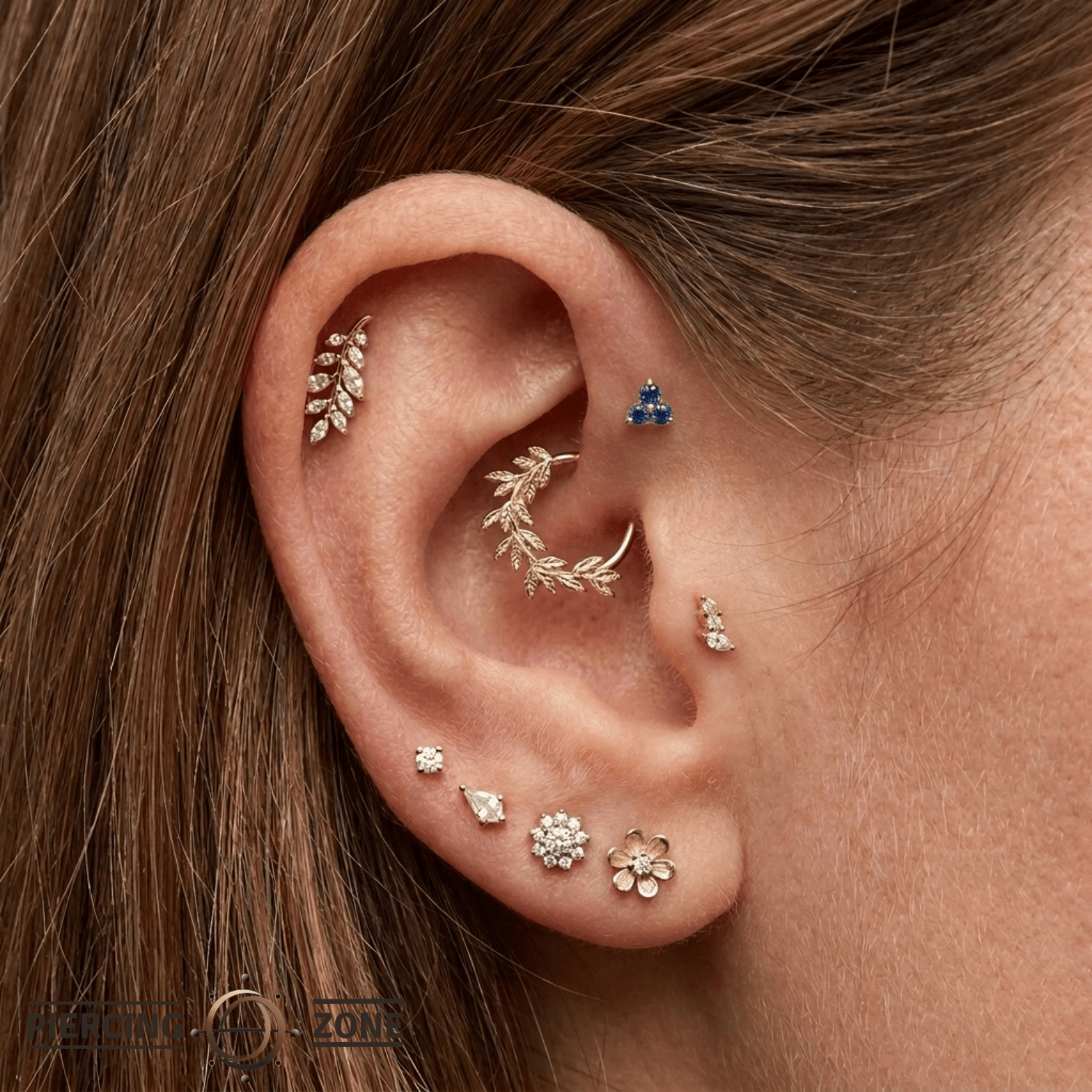 Argolis - 18K Gold Genuine Gem Threadless/Threaded End - piercing-zone.com