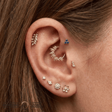 Argolis - 18K Gold Genuine Gem Threadless/Threaded End - piercing-zone.com