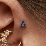 Argolis - 18K Gold Genuine Gem Threadless/Threaded End - piercing-zone.com
