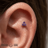 Argolis - 18K Gold Genuine Gem Threadless/Threaded End - piercing-zone.com