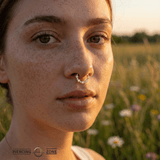 Ariana – Moonstone & CZ Halo – 14K Gold Clicker Ring - piercing - zone.com