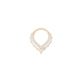 Arise V - Shape Mother of Pearl – 14K Gold Clicker Ring - piercing - zone.com