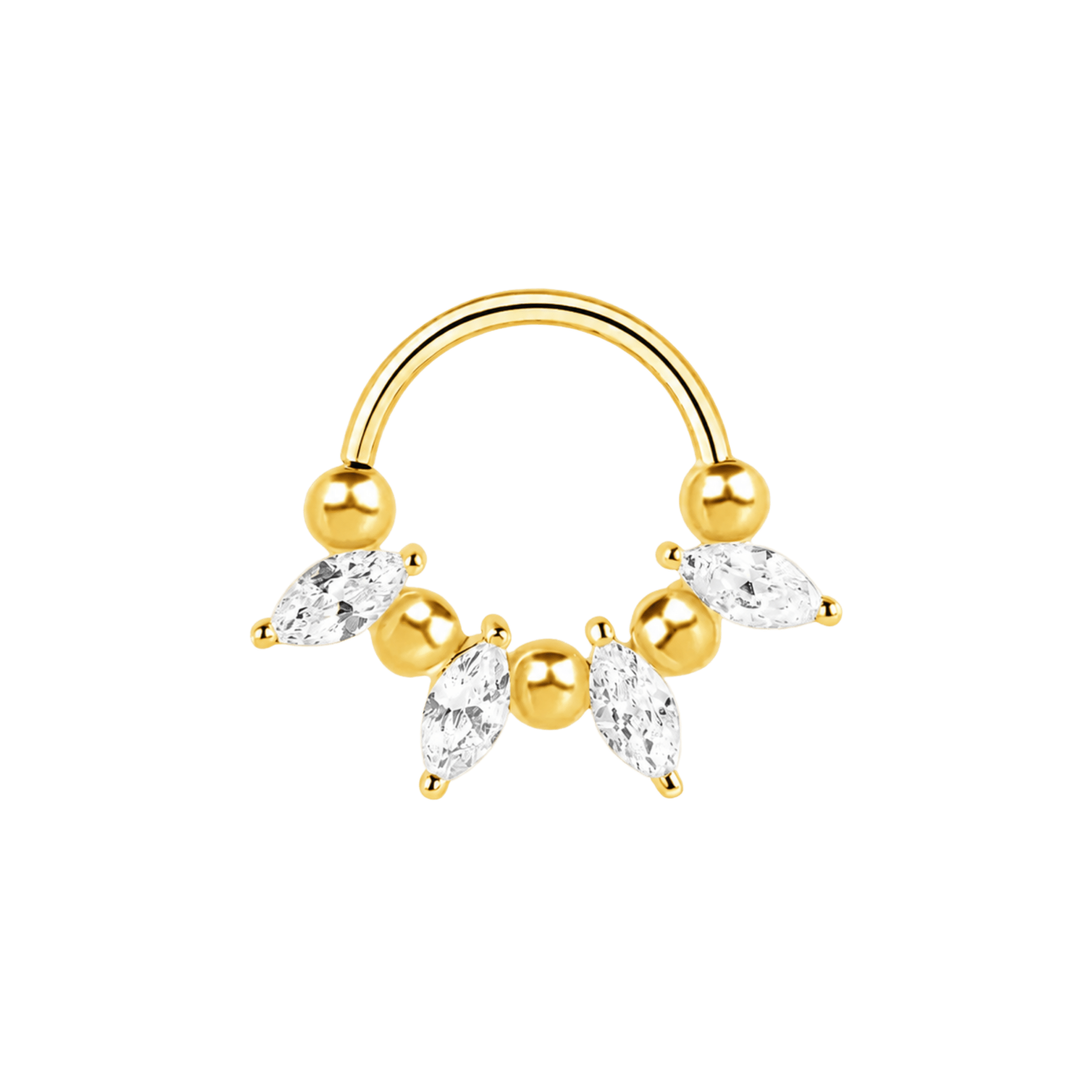 Arpi Seamless Ring – 14K Gold Four-Marquise Radiant Design - piercing-zone.com