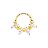 Arpi Seamless Ring – 14K Gold Four-Marquise Radiant Design - piercing-zone.com