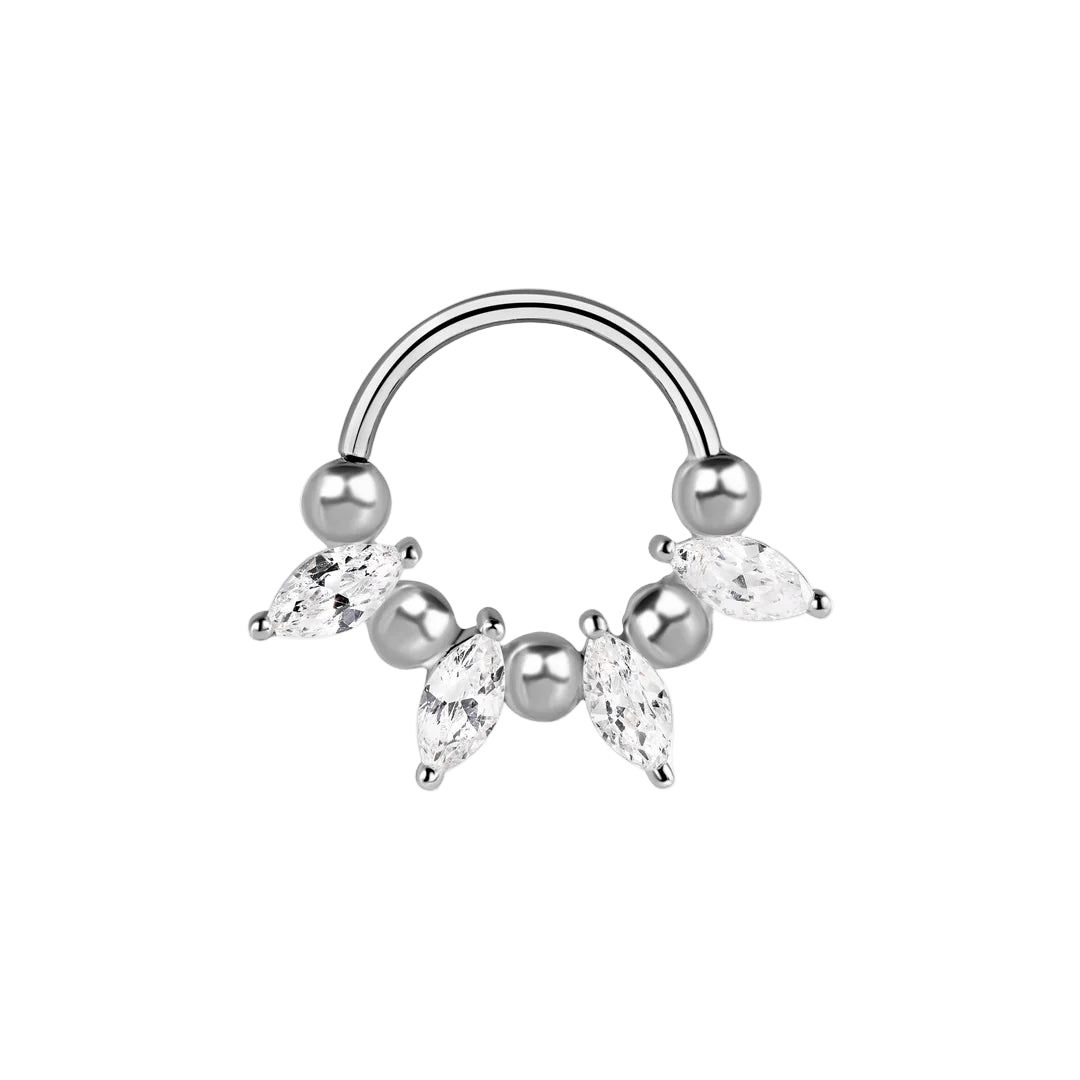 Arpi Seamless Ring – 14K Gold Four - Marquise Radiant Design - piercing - zone.com