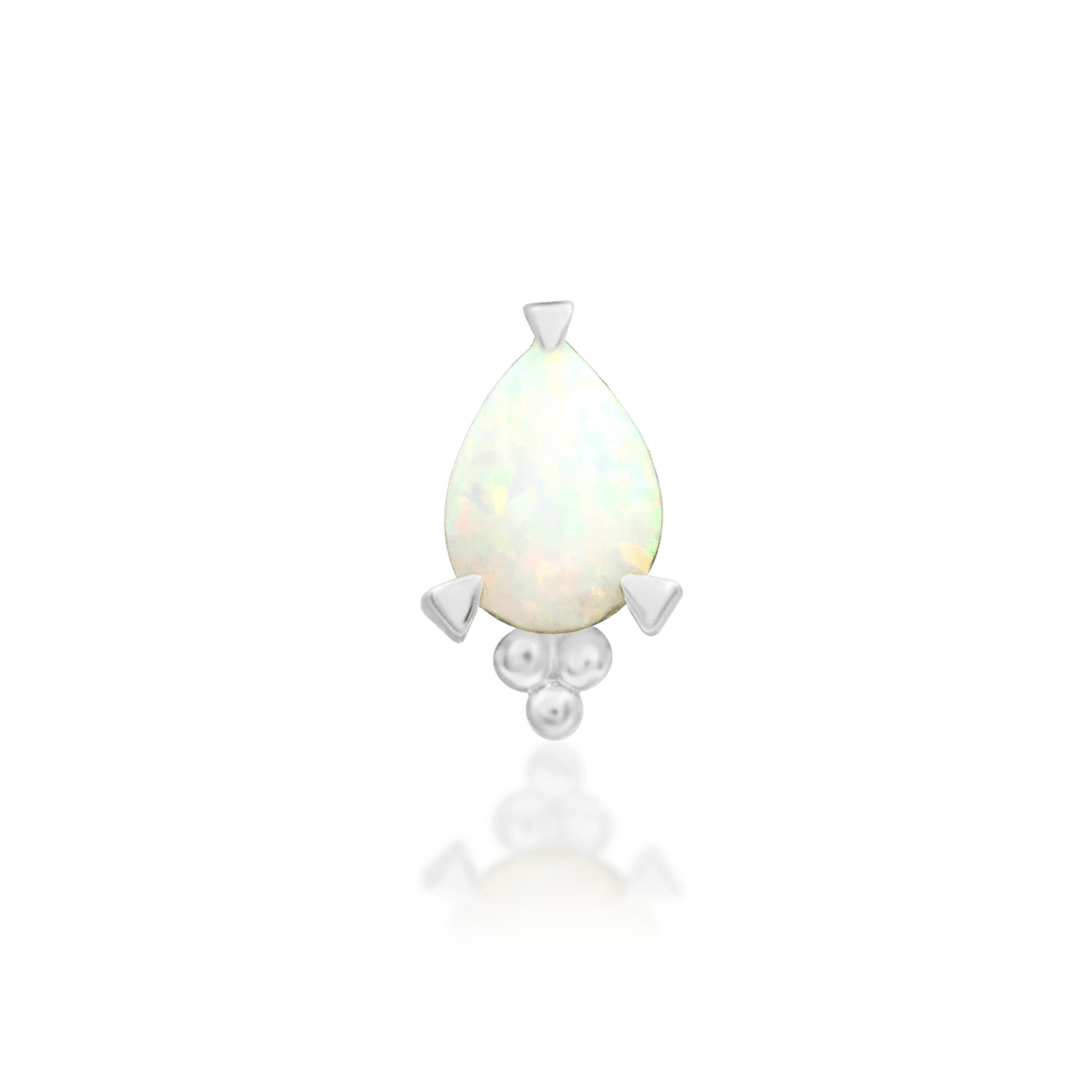 Artemis – Opal Pear Beaded – 14K Gold Threadless End - piercing - zone.com